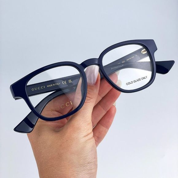 Gucci GG1343O 003 Eyeglasses Blue Square Unisex - Picture 3 of 12